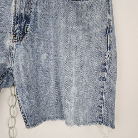 Tommy Hilfiger Freedom Relaxed Light Wash Jean Shorts Distressed Jorts Mens 36 - Picture 2 of 9